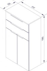 KARA midi omara 604 x 1065 x 320 mm, Antracit