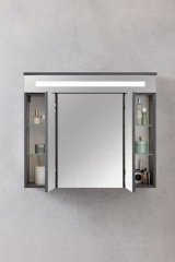 KARA LED ogledalo z omarico 800 x 696 x 225 mm, Antracit