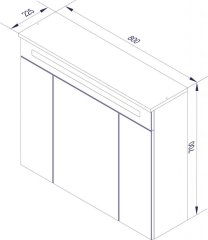 KARA LED ogledalo z omarico 800 x 696 x 225 mm, Antracit