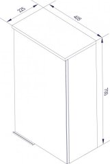 FM KARA zgornja viseča desna omarica 70x40x22cm, Antracit