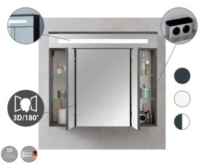 KARA LED ogledalo z omarico 800 x 696 x 225 mm, Chess