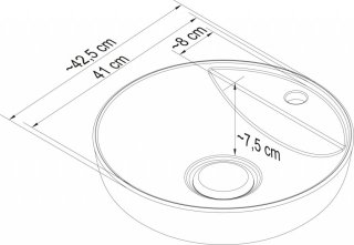 HYPE Umivalnik iz keramike 424 x 125 mm bela