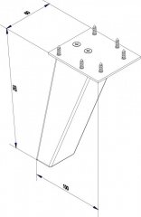 FM Set 4 lesenih nogic za kopalniško pohištvo 15cm