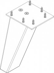 FM Set 4 lesenih nogic za kopalniško pohištvo 15cm