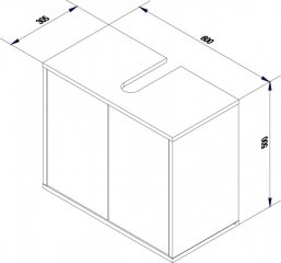 FM FIinn Omarica pod umivalnikom 60x50x30.5cm, Antracit