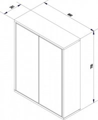 FM Finn Ogledalo z omarico 60x75x20.5cm, Antracit