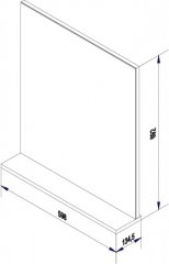 FM Finn Ogledalo s polico 60x69.5x13.5cm, Ast Eiche