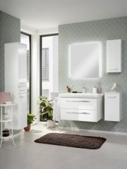 FM Milano Zgornja viseča omara 30x68x15.5cm, Ast-Eiche/Bela