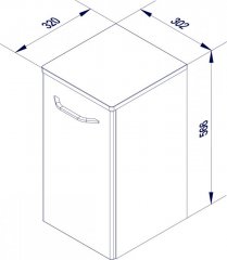 FM Milano Spodnja omara 30x57x32cm, Bela