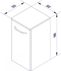 FM Milano Spodnja omara 30x57x32cm, Ast-Eiche/Bela