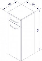FM Milano Midi omara 30.5x83x32cm, Bela