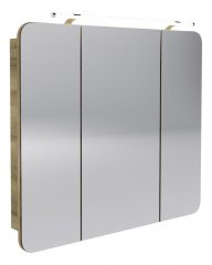 FM LED MILANO Ogledalo z omarico 90x78x16cm, Ast-Eiche