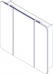 FM LED MILANO Ogledalo z omarico 90x78x16cm, Ast-Eiche
