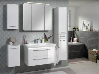 FM LED MILANO Ogledalo z omarico 90x78x16cm, Bela