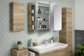 FM Milano LED Ogledalo z omarico 110x78x16cm, Ast-Eiche