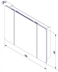 FM Milano LED Ogledalo z omarico 110x78x16cm, Ast-Eiche