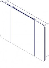 FM Milano LED Ogledalo z omarico 110x78x16cm, Bela