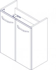 FM MILANO midi omarica 52.5x61x27.5cm, Bela/Bela