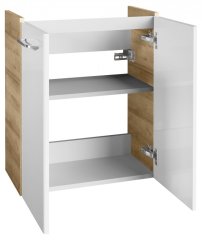 FM MILANO midi omarica 52.5x61x27.5cm, Ast-Eiche/Bela