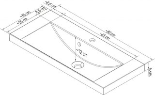 FM Malua umivalnik iz vlitega marmorja 80x1