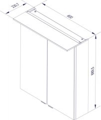 FM B.Perfekt Ogledalo z omarico 600 Temni Hrast
