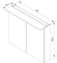 FM B.Perfekt Ogledalo z omarico 800 Bela