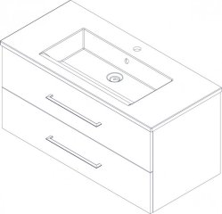 FM B.perfekt Set umivalnik in omarica 1030mm, Temni hrast