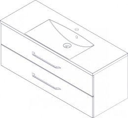 FM B.clever Umivalnik in Omarica pod umivalnikom 120x51x46cm, Bela