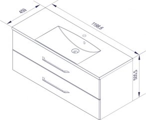 FM B.clever Umivalnik in Omarica pod umivalnikom 120x51x46cm, Alaska Esche