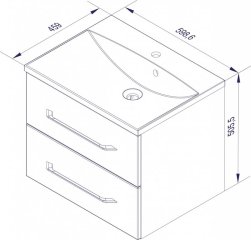 FM B.clever Umivalnik in Omarica pod umivalnikom 60x51x46cm, Alaska Esche