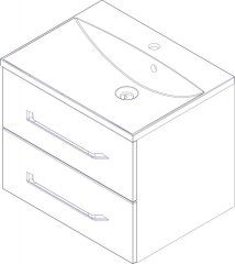 FM B.clever Umivalnik in Omarica pod umivalnikom 60x51x46cm, Alaska Esche