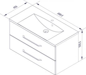 FM B.clever Umivalnik in Omarica pod umivalnikom 90x51x46cm, Bela