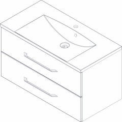 FM B.clever Umivalnik in Omarica pod umivalnikom 90x51x46cm, Bela