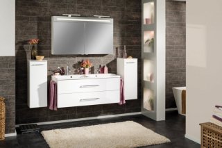 FM B.clever Umivalnik dvojni in Omarica pod umivalnikom 120x51x46cm, Bela