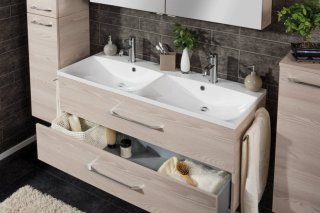 FM B.clever Umivalnik dvojni in Omarica pod umivalnikom 120x51x46cm, Alaska Esche