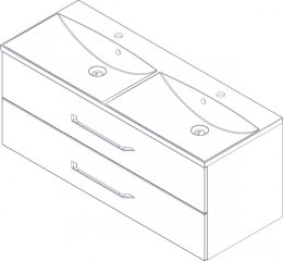 FM B.clever Umivalnik dvojni in Omarica pod umivalnikom 120x51x46cm, Alaska Esche