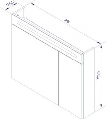 FM LED Ogledalo z omarico 90x71x16cm, Bela