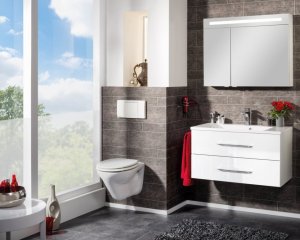 FM LED Ogledalo z omarico 90x71x16cm, Bela