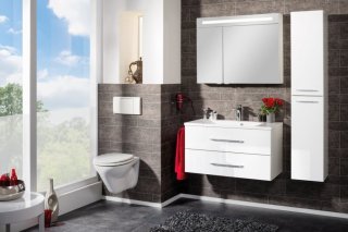 FM LED Ogledalo z omarico 90x71x16cm, Bela