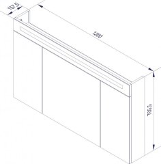 FM LED Ogledalo z omarico 120x71x16 3, Bela