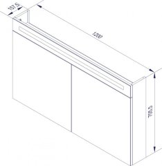 FM LED Ogledalo z omarico 120x71x16cm, Bela