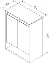 NATURA dvojna midi omara 602 x 826 x 320 mm Ast-Eiche