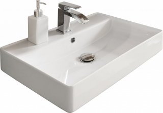 VAIDA umivalnik iz keramike 610 x 110 x 410 mm bela