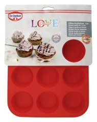 DR OETKER Silikonski pekač za 12 mufinov, Flexxible Love 34x26x3c