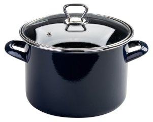 Kozica s steklenim pokrovom, visoka, Ø22cm, 5,5L, emajl