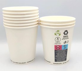 Lončki papirnati 250 ml beli, 10 kosov